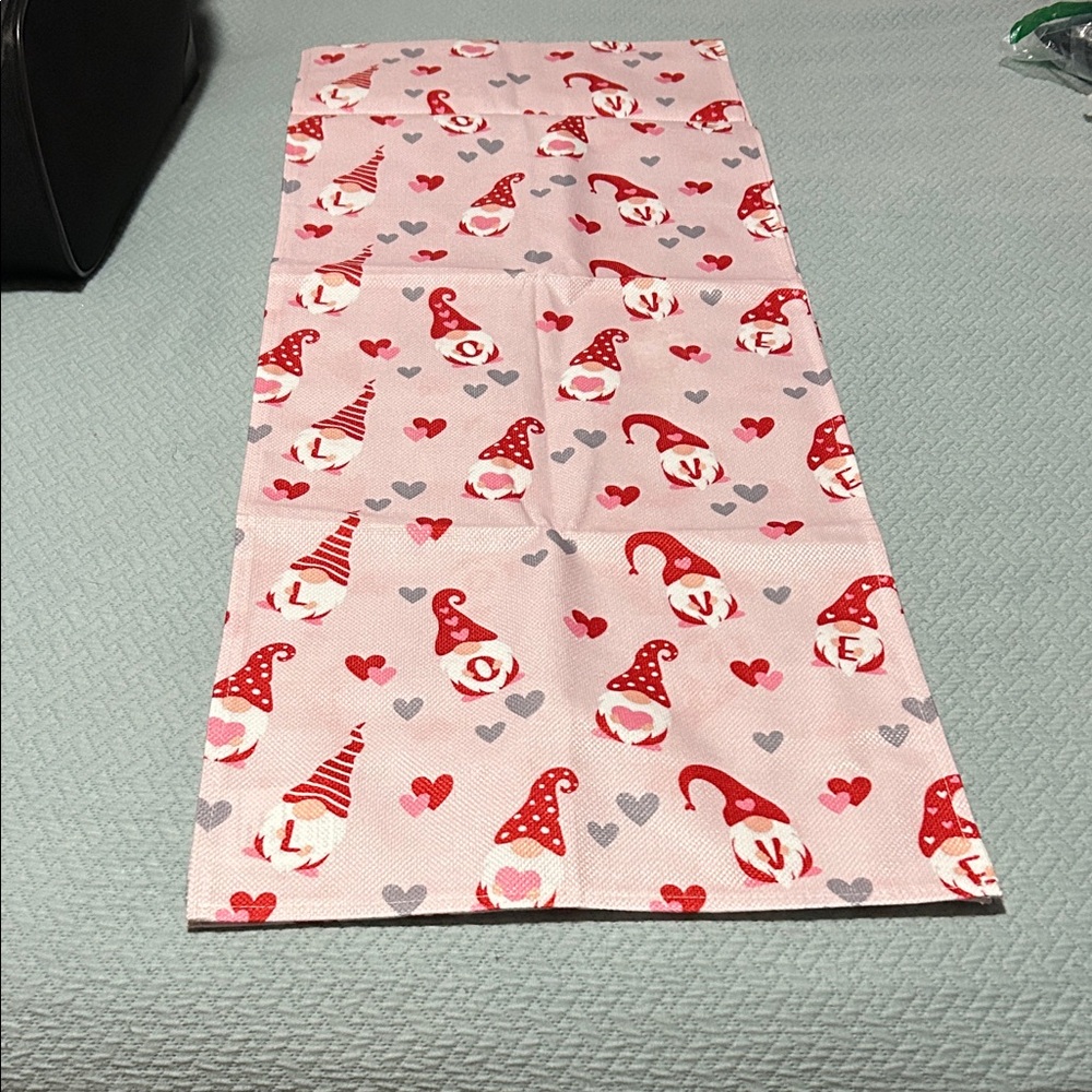 Festive Gnome Table Runner - Red and Gray